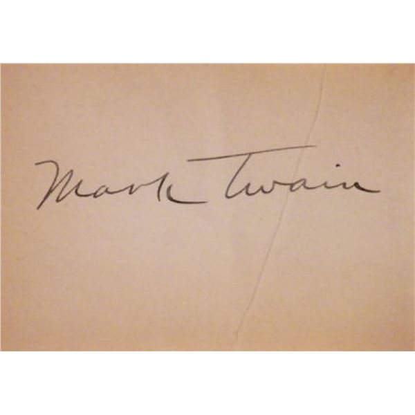 Huckleberry Finn Author Mark Twain signature slip