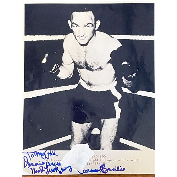 Welterweight Champion Boxer Carmen Basilio signed photo