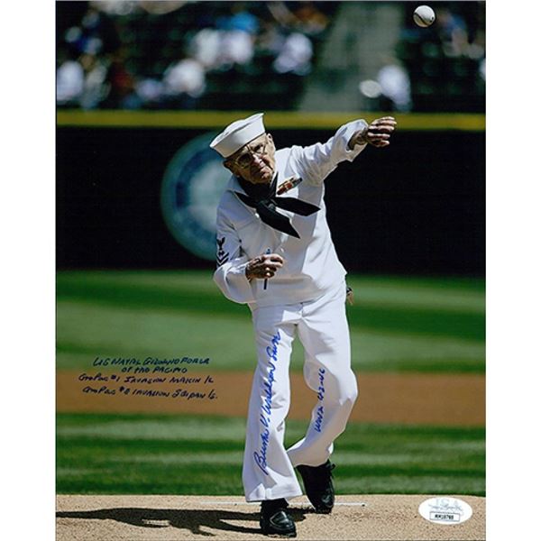 Seattle Mariners WWII  Burke Waldron signed photo. JSA Authenticated