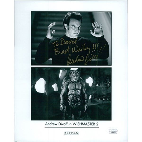Wishmaster 2 Andrew Divoff Signed Promo photo. JSA Authenticated