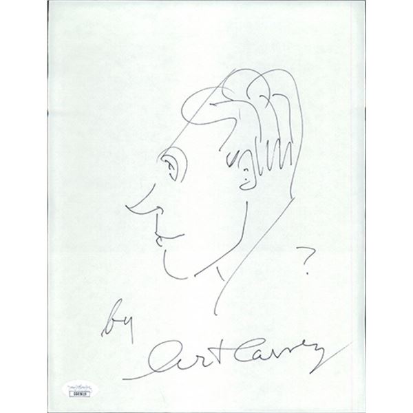 The Honeymooners Art Carney original signed sketch. JSA Authenticated