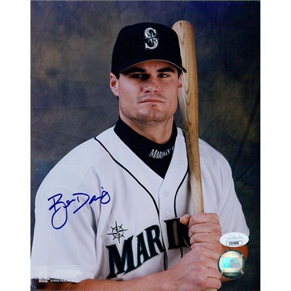 Seattle Mariners Ben Davis Signed 8x10 Glossy Photo JSA Authenticated Water DMG