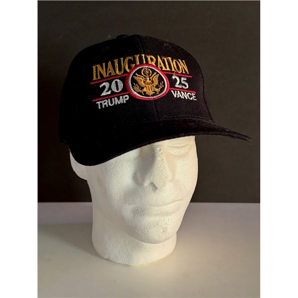 RARE 2025 Black Trump Vance Inauguration Hat Adjustable Velcro
