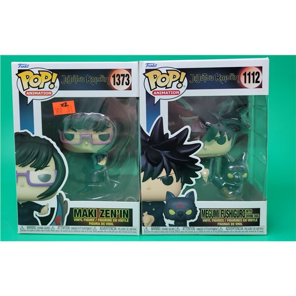 2 Jujutsu Kaisen Funko Pop! Vinyl Figures (Maki Zen'in & Megumi Fushiguro w/ Divine Dog)