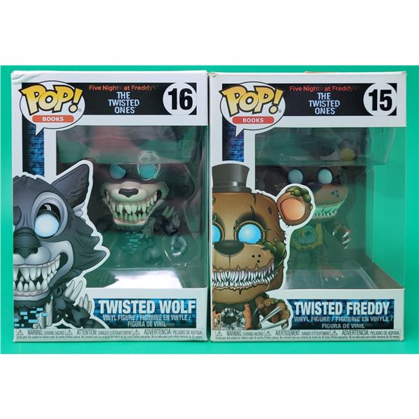 2 Five Nights at Freddy's The Twisted Ones Funko Pop! Vinyl Figures (Twisted Wolf & Twisted Freddy)