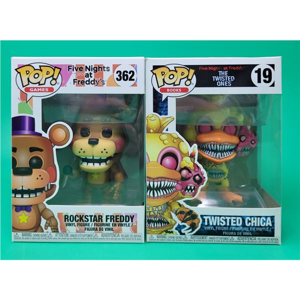 2 Five Nights at Freddy's Funko Pop! Vinyl Figures (Twisted Chica & Rockstar Freddy)