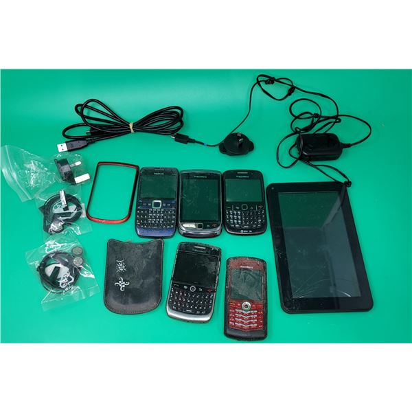 Lot of Blackberries, Accessories, & Tablet