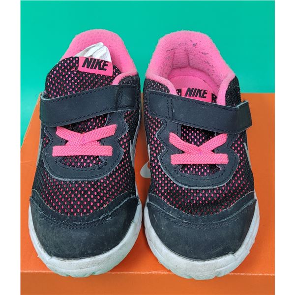 Children's Nike Black/Metallic Silver-Pink Flex Experience 4 (TDV) Shoes