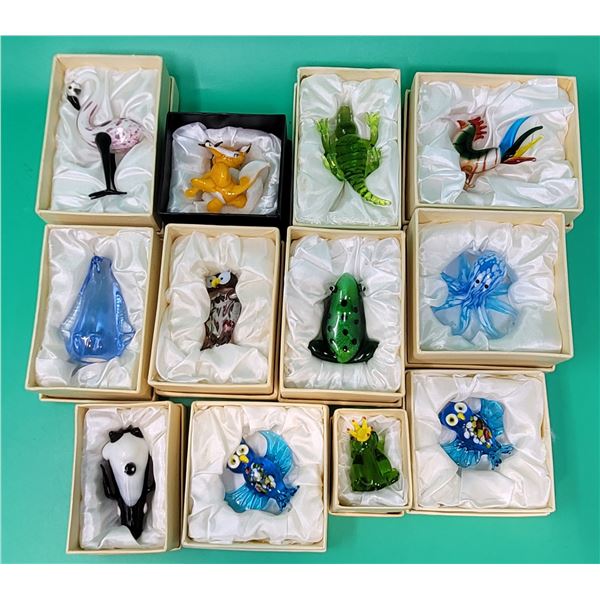 Lot of Assorted Art Glass Animal Figurines
