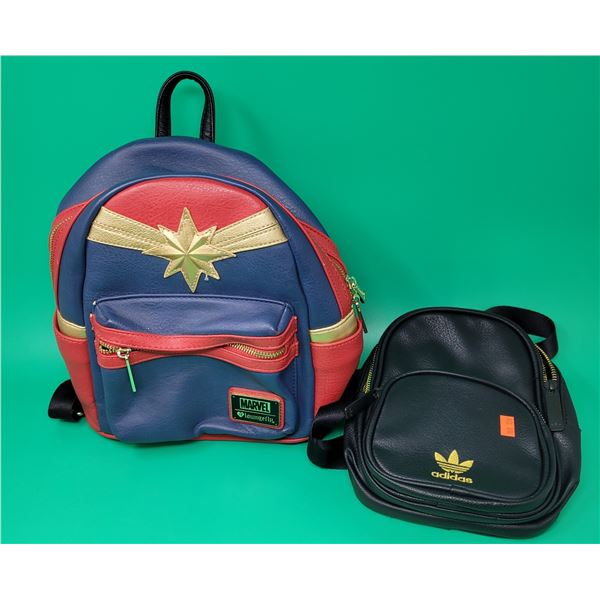 Captain Marvel Mini Backpack & Black Adidas Mini Backpack