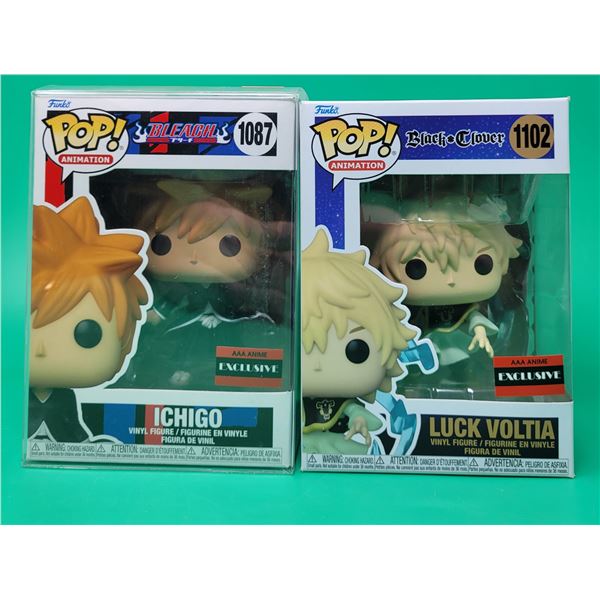 2 Funko Pop! Vinyl Figures (Bleach Ichigo & Black Clover Luck Voltia)