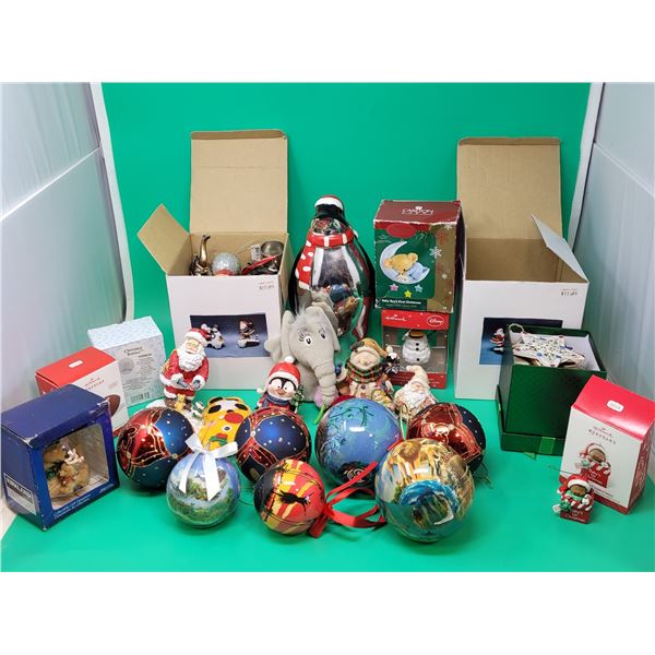 Lot of Assorted Christmas Ornaments & Decor w/ Hallmark