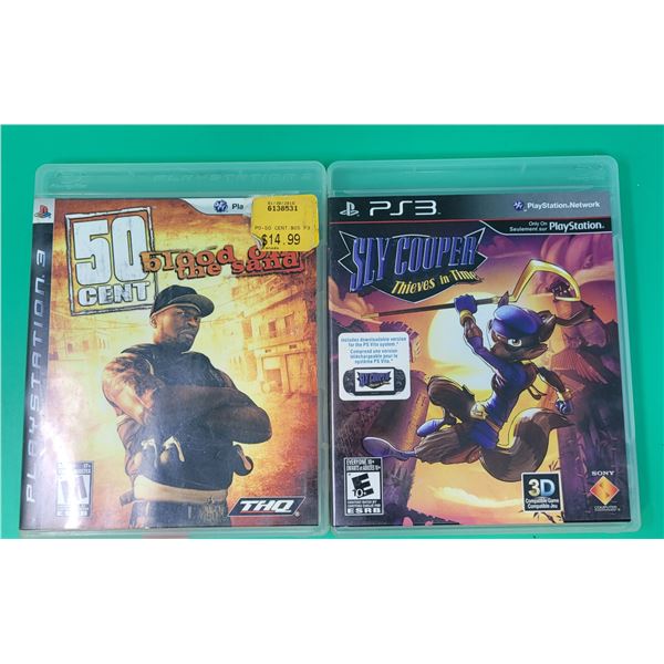 2 PlayStation 3 Games (50 Cent: Blood on The Sand & Sky Cooper Thieves in Time)