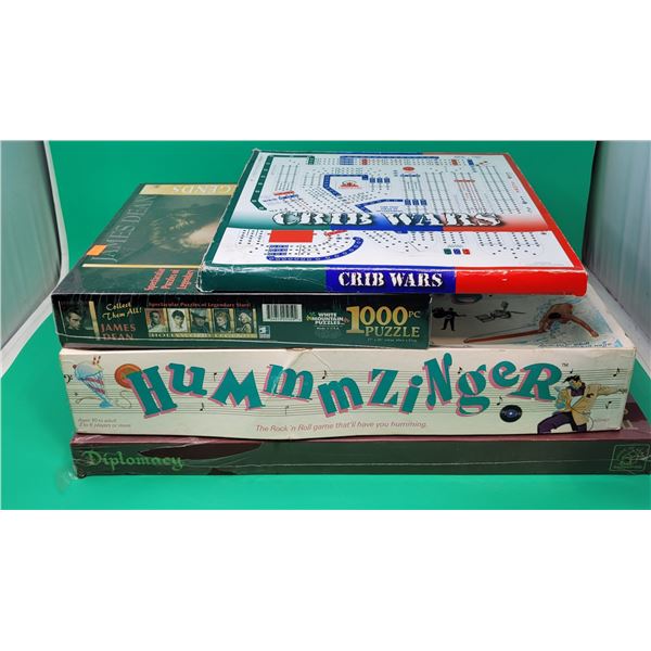 Lot of Games w/ Crib Wars, Hummzinger, Diplomacy, & James Dean Puzzle