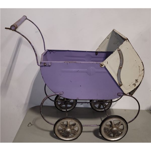 Purple Metal Doll Carriage