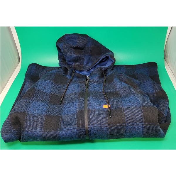 Urban Hooded Plaid Zip-Up Sweater