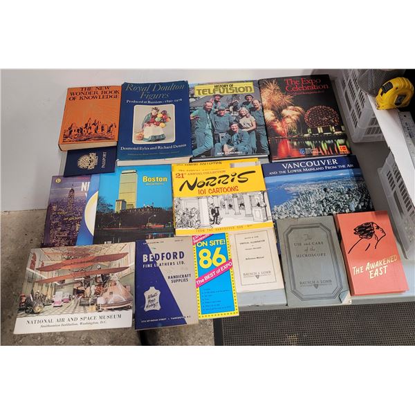 Lot of Assorted Books w/ Royal Doulton Figures, Norris Cartoons, National Air & Space Museum, & More