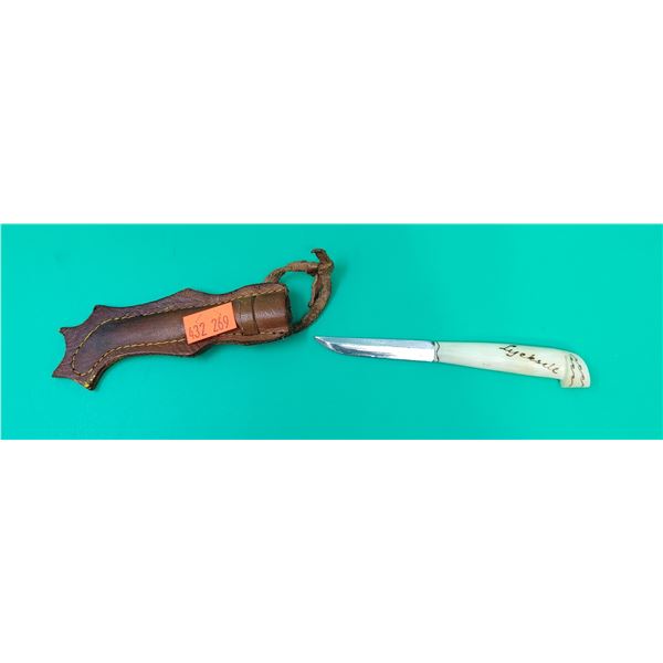 Small Carved Bone-Handled Knife