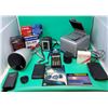 Image 1 : VTG Variety Lot w/ Texas Instruments Calculator, Asahi Pentax Lens, Full-Vue Camera, & More