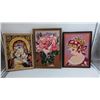 Image 1 : 3 Framed Petit Point Pieces