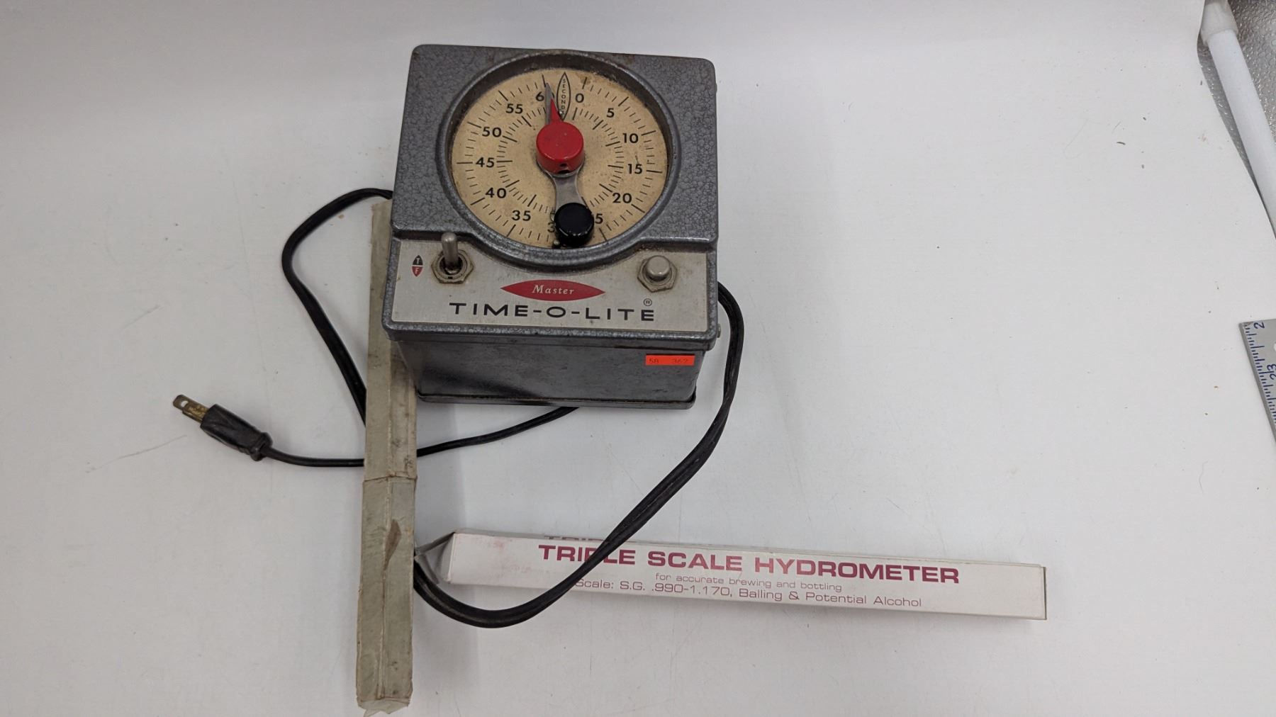 Ruler Timer VTG Time-O-Lite Darkroom Timer, Triple Scale Hydrometer, & Ruler