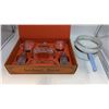 Image 1 : Early American Prescut 7 Pc. Table Service Set & Pyrex Saucepan