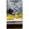 Image 1 : Decor Lot w/ Linens, Wall Shelves, & Ruler Accordion Hook Rack