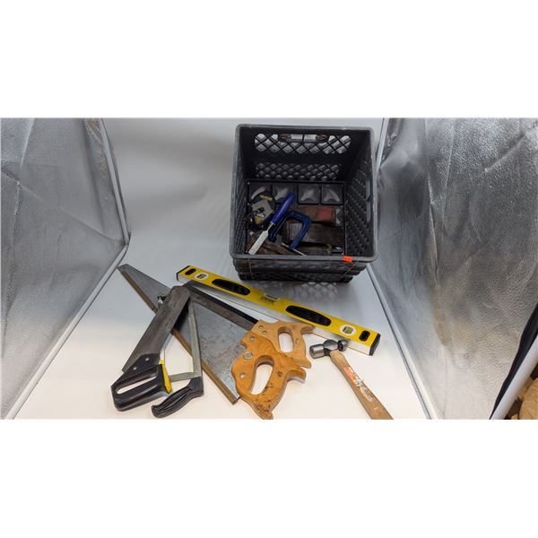 Tool Lot w/ Saws, Level, Clamp, & More