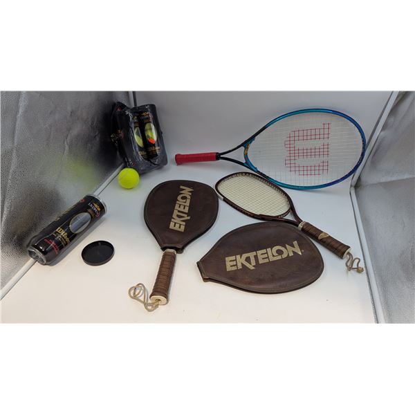 Assorted Tennis Rackets & Tennis Balls