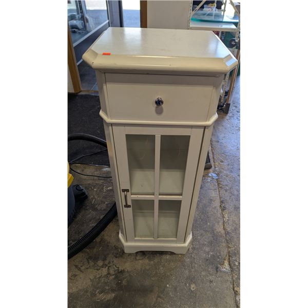 White Wood Cabinet w/ Drawer