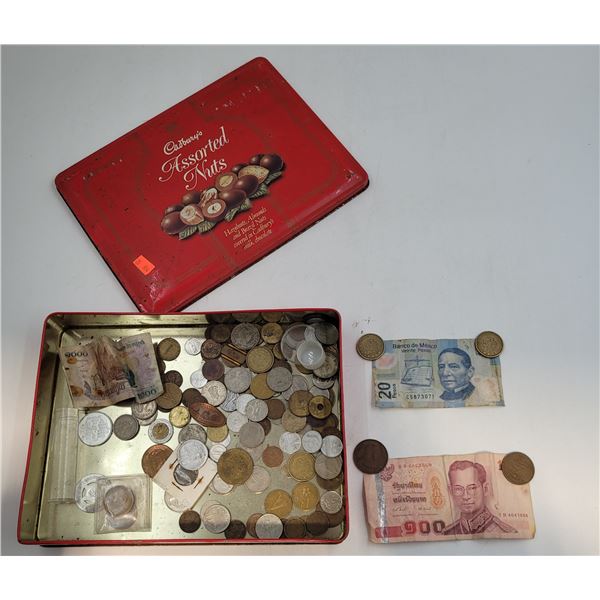 Lot of Foreign Coins and Bills
