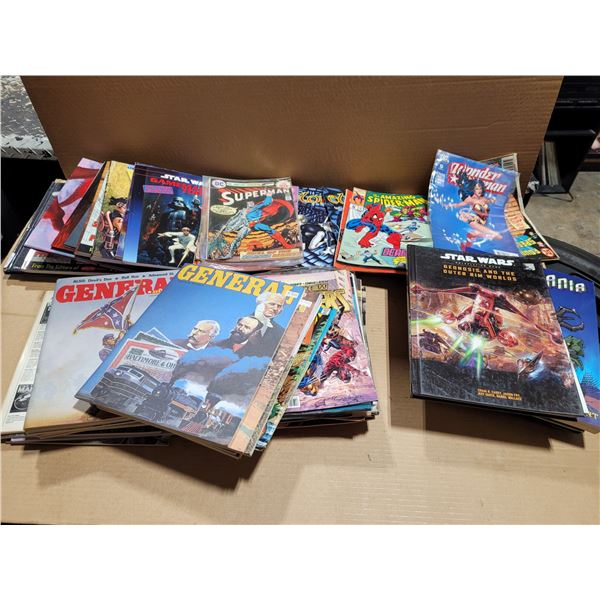 Lot of Comic Book, Spiderman Wonder woman, Elflord + General comics and Star Wars Books