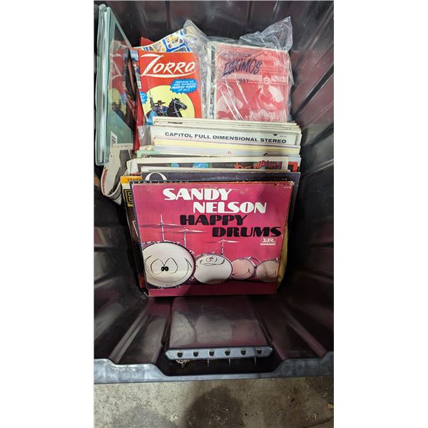 Lot of Vinyl Records & Assorted Booklets (Looney Tunes, Myths & Legends, Zorro, etc.)