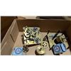 Image 2 : Clock Parts Lot w/ Interior Mechanisms, Exterior Bases, & More