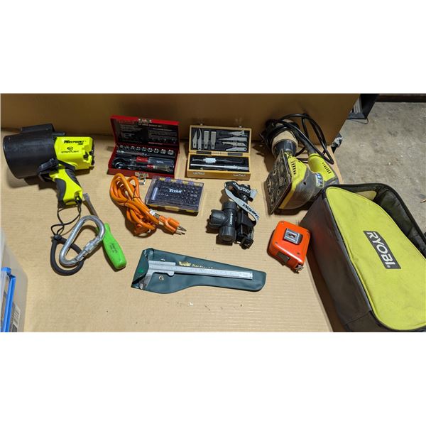 Assorted Tool Lot w/ Husky Socket Set, Titan Drill Bits, & More