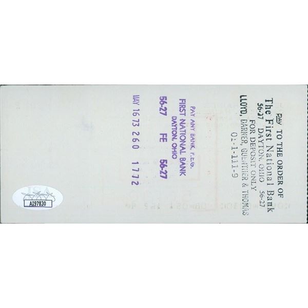 St. Louis Cardinals Jesse Haines Signed Cancelled Check JSA Authenticated