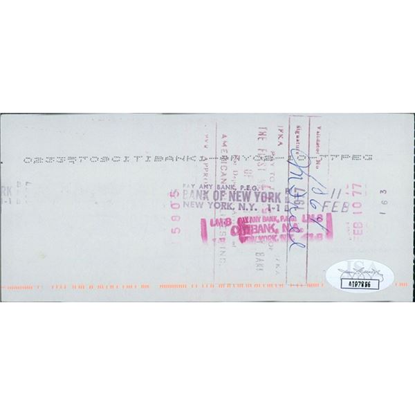 The Poseidon Adventure Carol Lynley Signed Cancelled Check JSA Authenticated