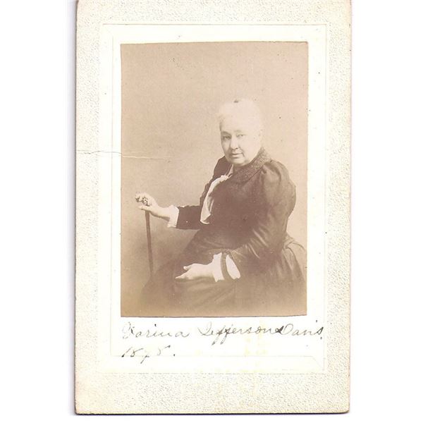 First Lady of the Confederacy Varina Jefferson Davis Signed Civil War Photo