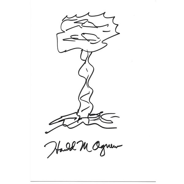 Hiroshima Observer Harold Agnew Signed Original Sketch