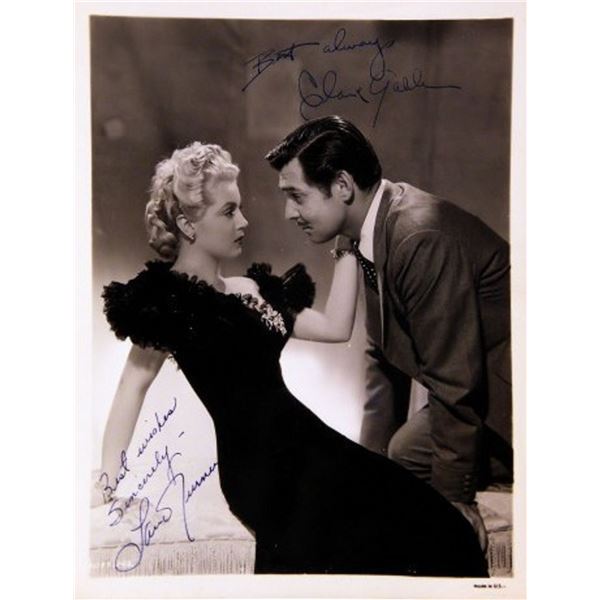 Honky Tonk Clark Gable and Lana Turner signed portrait photo