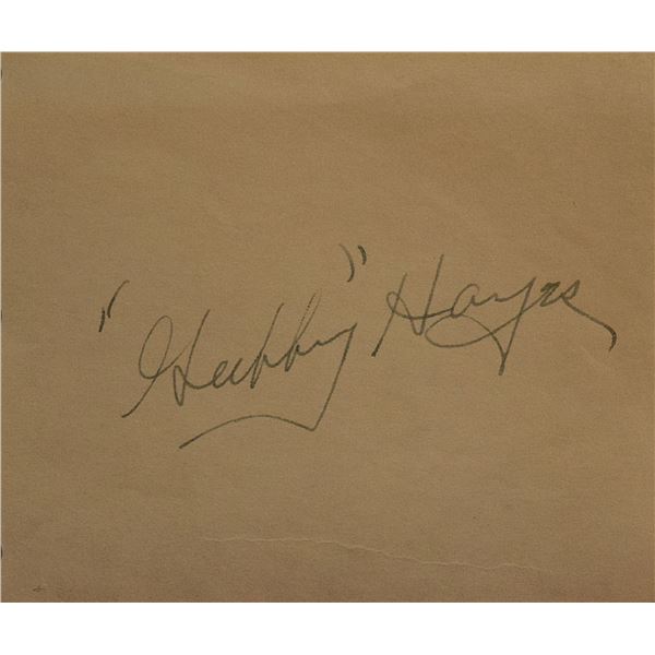 Hopalong Cassidy's Gabby Hayes signature slip