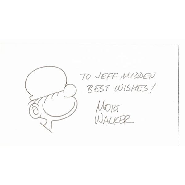 Mort Walker Signed Card