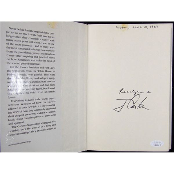 First Lady Rosalynn Carter Everything To Gain Jimmy Signed 1st Ed HC Book JSA Authenticated
