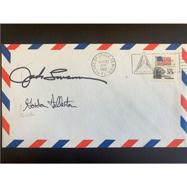 Astronauts Jack R. Lousma and C Gordon Fullerton signed first day cover