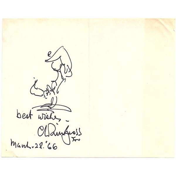 Sculpter Chaim Gross Signed Artwork