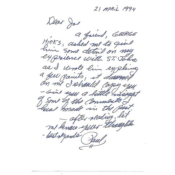 Enola Gay Pilot Paul W Tibbets Signed Letter