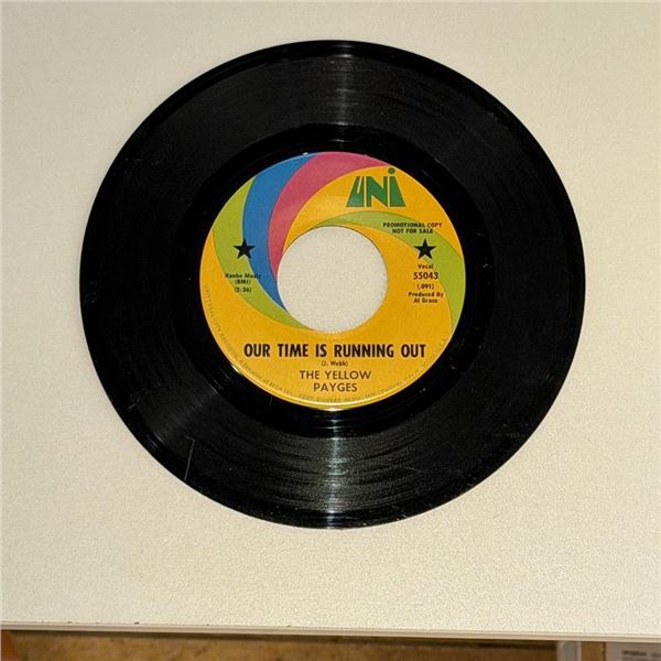 The Yellow Payges Our Time is Running Out 45 Album
