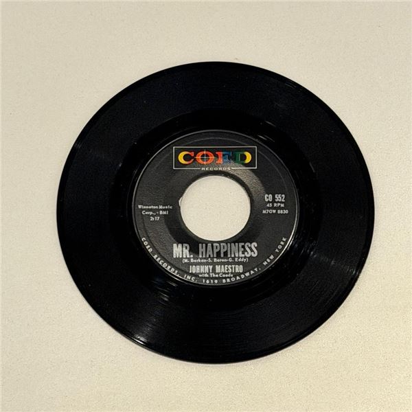 Johnny Maestro Mr. Happiness 45 Album
