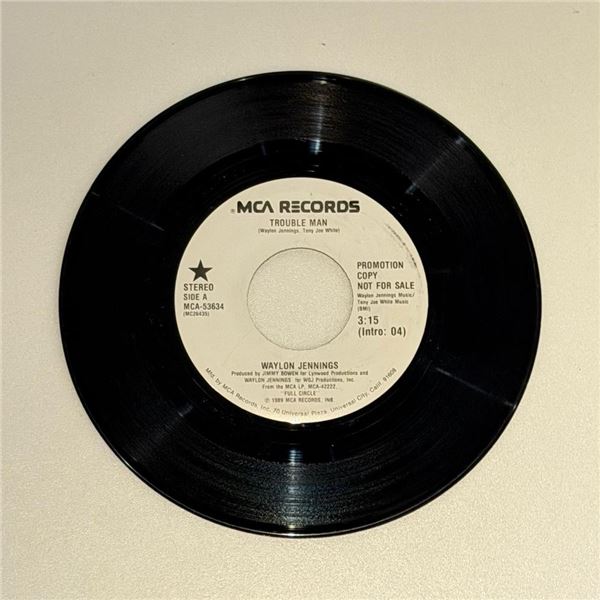 Waylon Jennings Trouble Man 45 Album