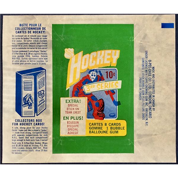 1972-73 O-PEE-CHEE NHL HOCKEY 3rd SERIES WRAPPER